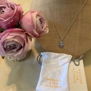 NEW MONICA RICH KOSANN Sterling Silver Pave Blue Sapphire Queen Bee Necklace